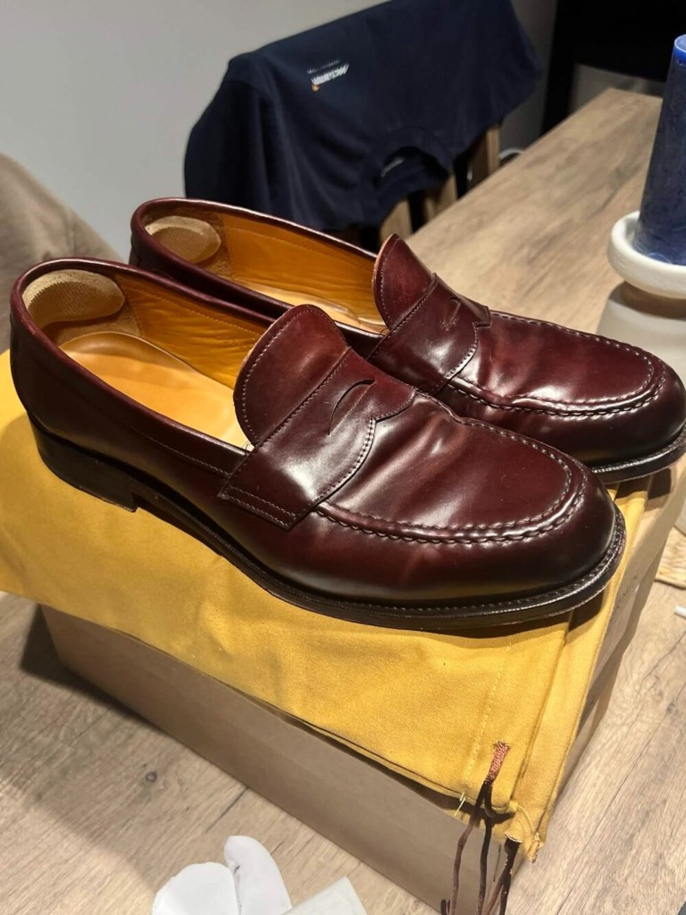 Meermin Mallorca Penny Loafer - 501040 - BURGUNDY HERITAGE SHELL CORDOVAN - E